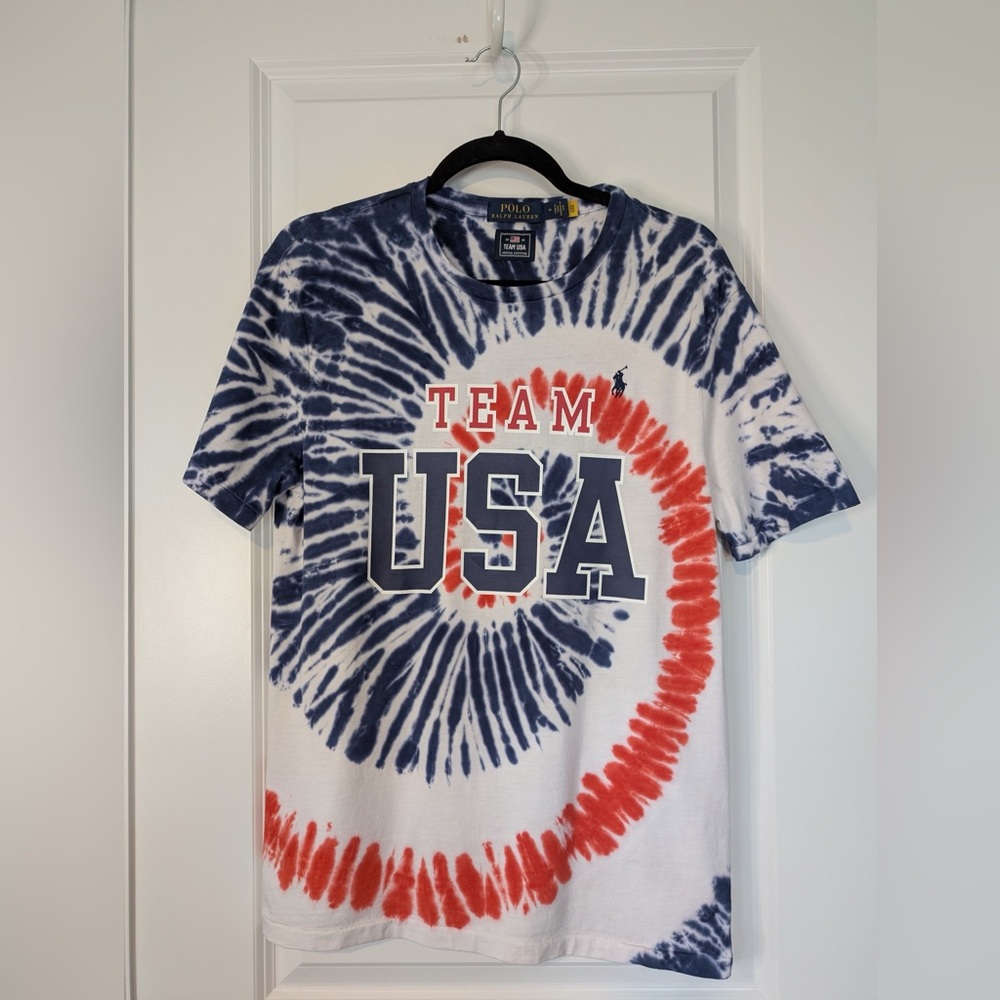 Polo Ralph Lauren Team USA Tokyo Olympics 2020 Men's Jersey T-Shirt Tie-Dye Med